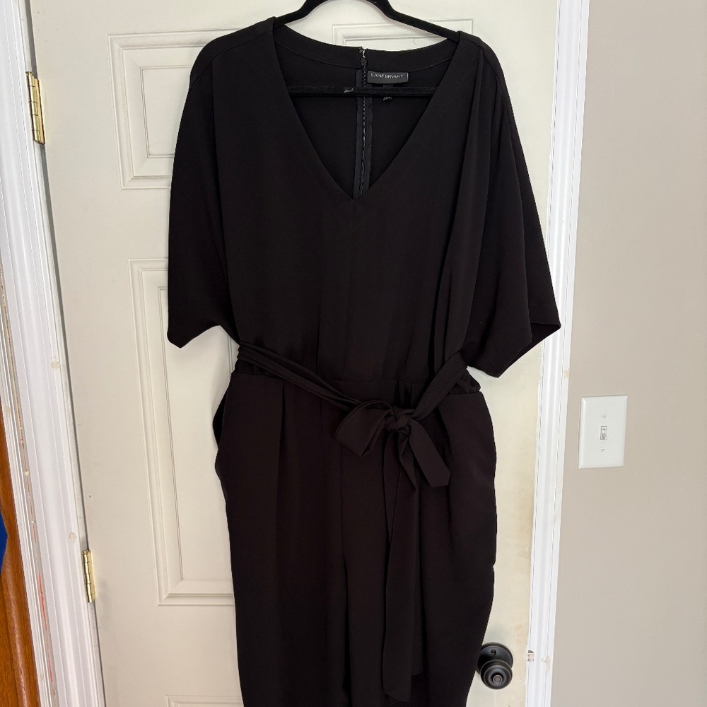 Lane Bryant black jumpsuit with bow